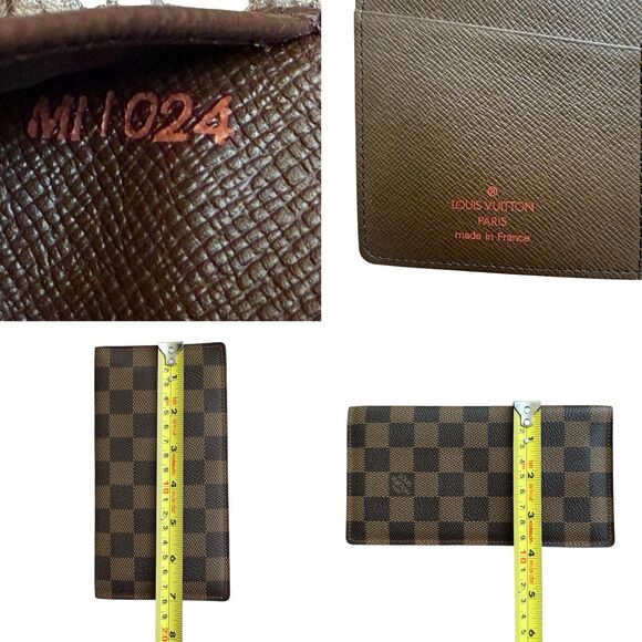 Louis Vuitton Men’s Damier Ebene Brown Long Card Holder Wallet Bifold With COA - Picture 6 of 8